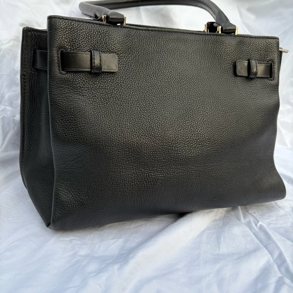 Michael Kors Addison Black and Gold Elegant Shoulder Bag